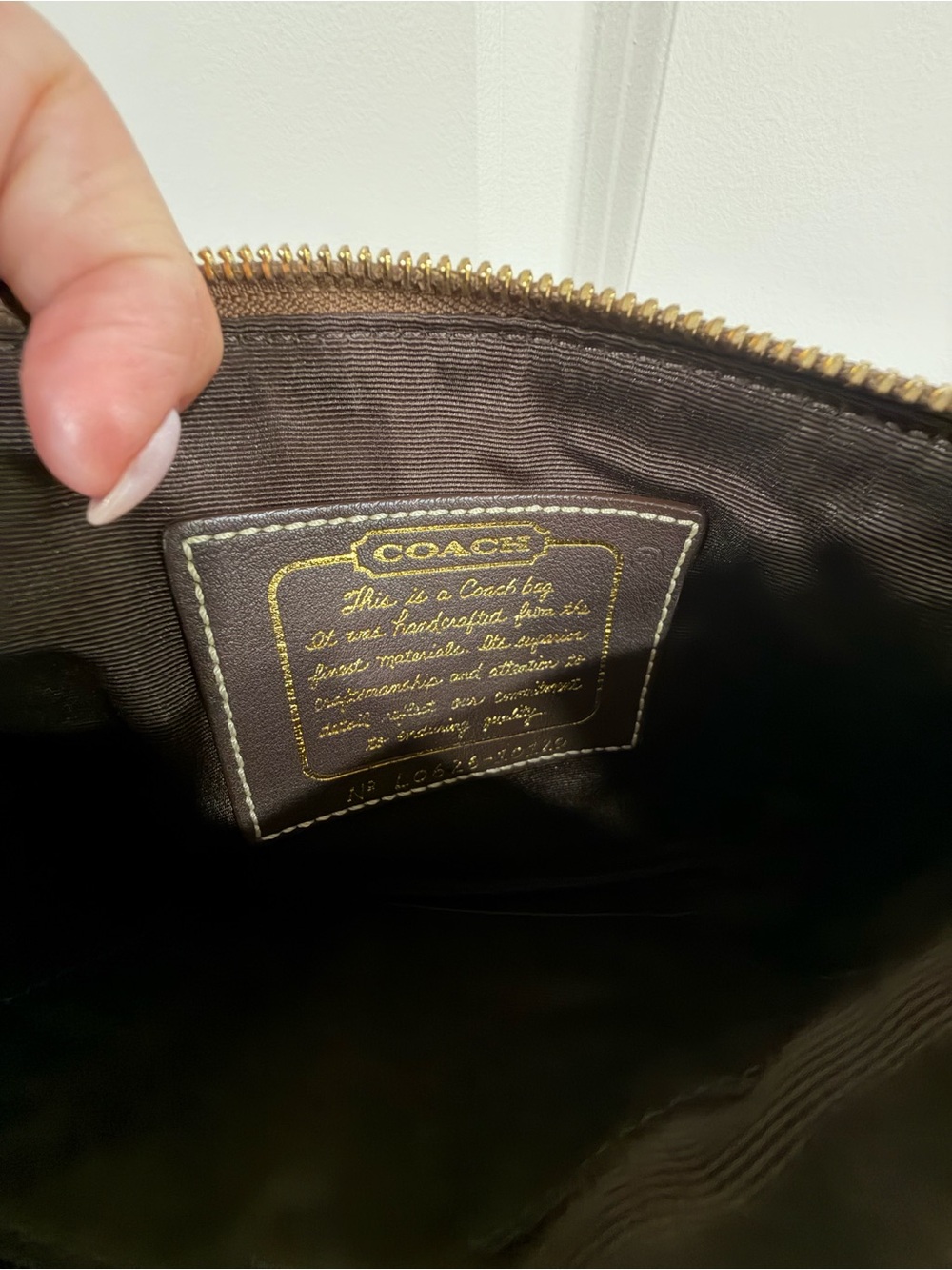 Coach Brown Signature Canvas Shoulder Bag with Gold Hardware - Picture 10 of 11